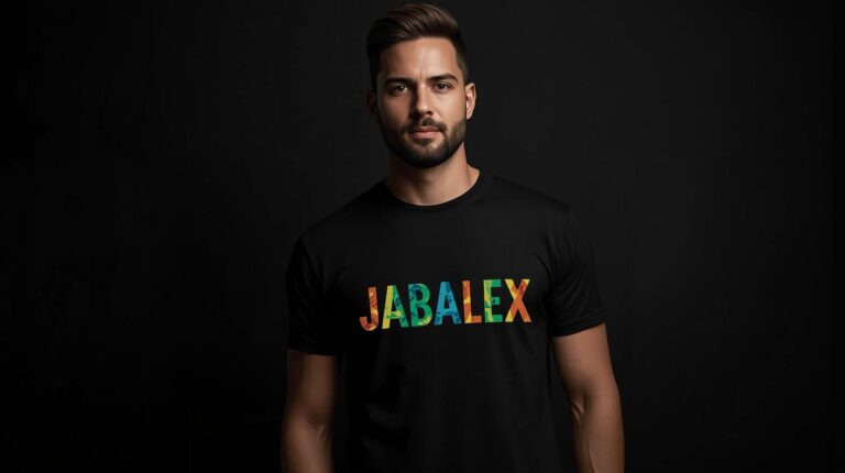 creat t shirt image for online product with stylish man black background size 1810x1810 six colur brand name _JABALEX_ (1)